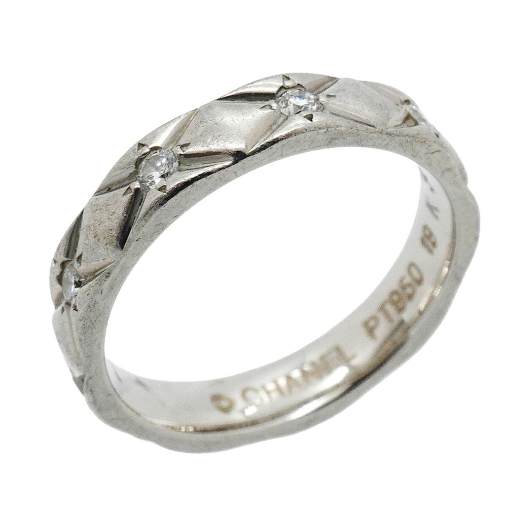 CHANEL Silver Diamond Ring